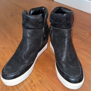 Black Steve Madden Wedge Sneaker